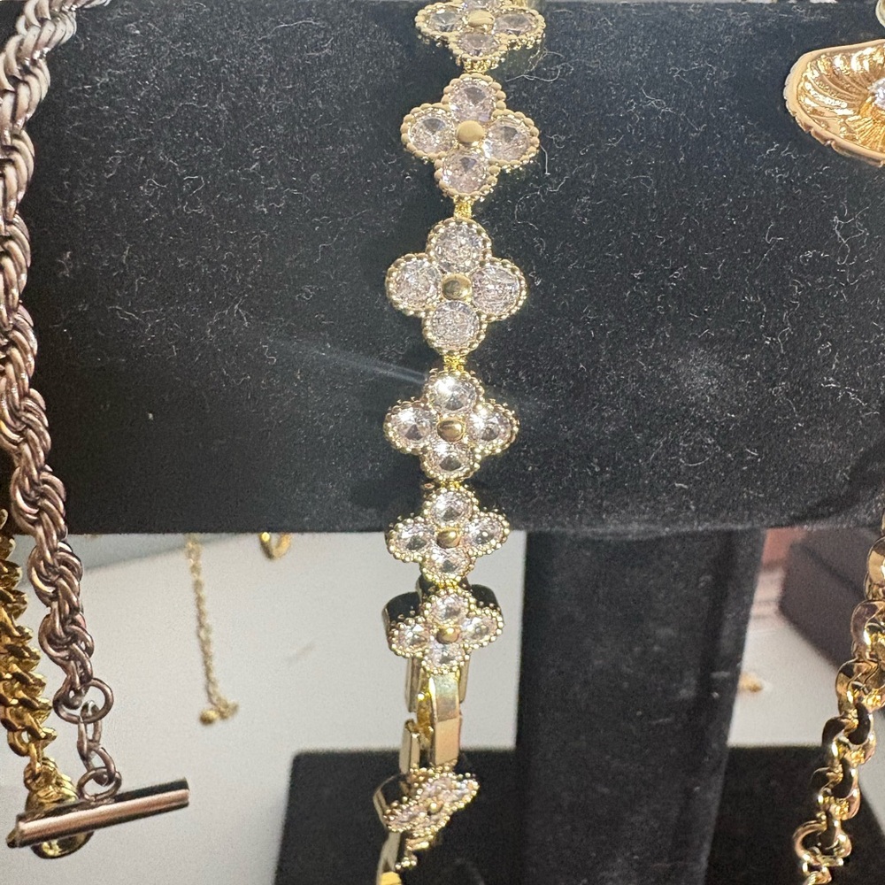 Gold and Silver Floral Bracelet
